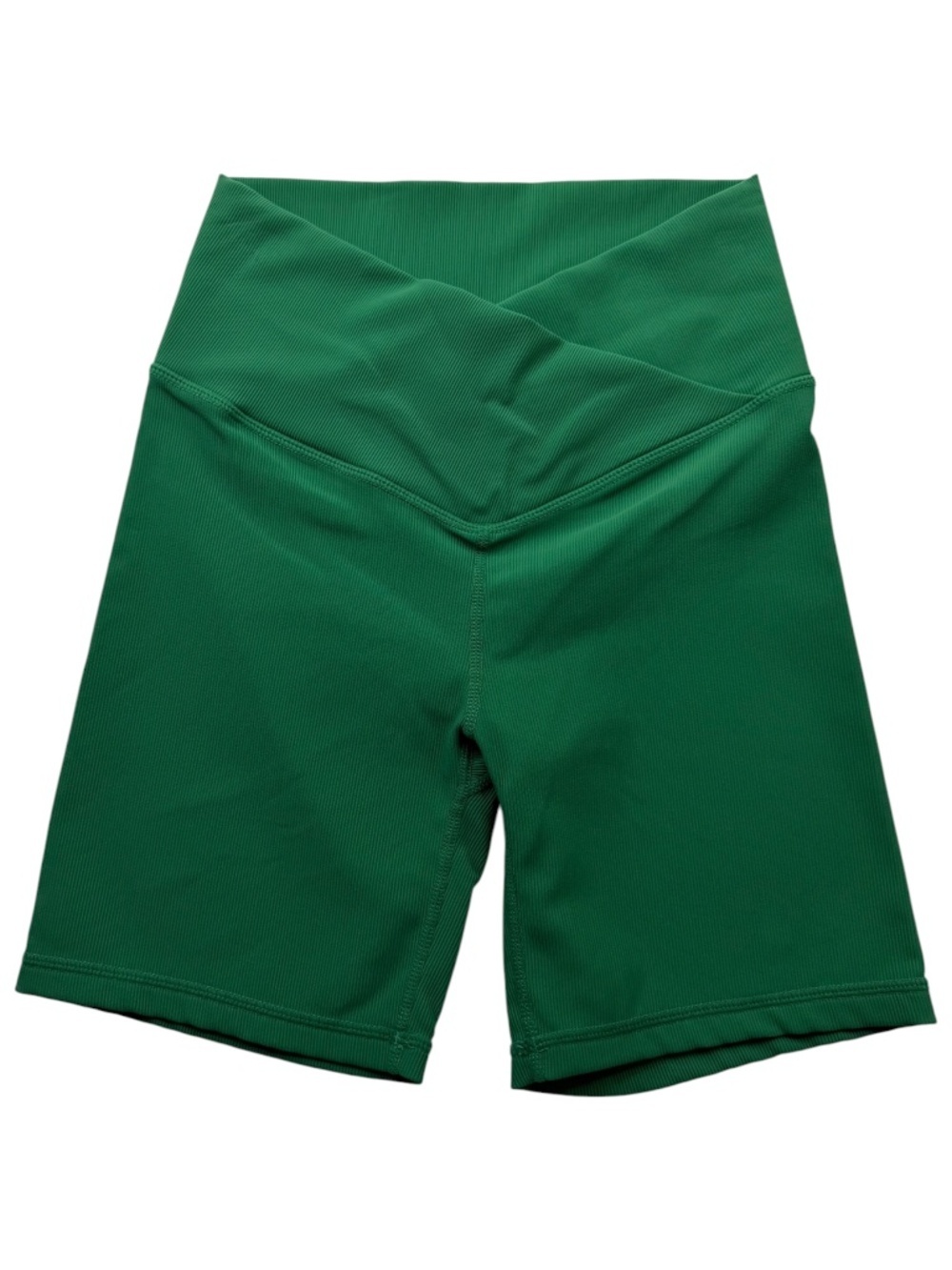 WILO Green Crossover High Waist Ribbed Biker Shorts Small